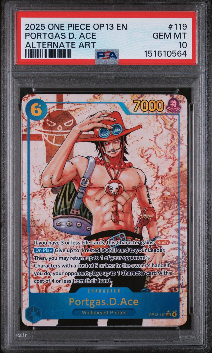 2025 #119 Portgas D. Ace PSA 10 One Piece OP13-Carrying on His Will