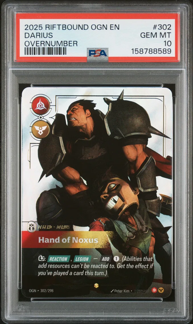 2025 #302 Darius - Hand of Noxus PSA 10 Riftbound: League of Legends Ogn-Origins