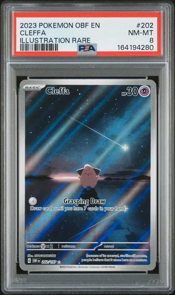 2023 #202 Cleffa PSA 8 Obf EN-Obsidian Flames