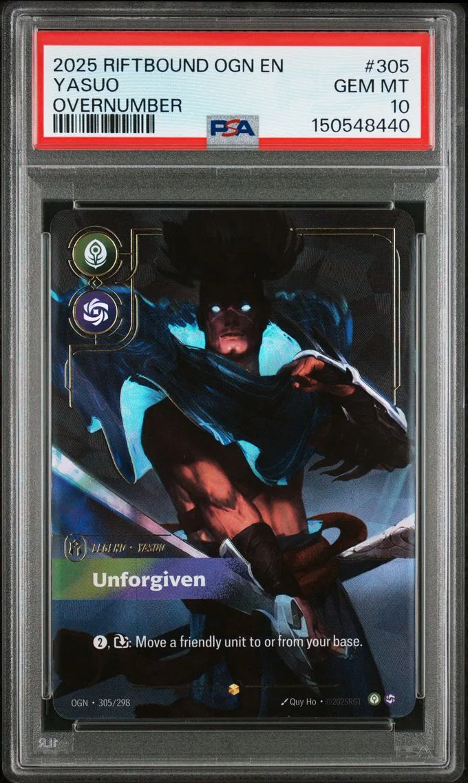 2025 #305 Yasuo - Unforgiven PSA 10 Riftbound: League of Legends Ogn-Origins