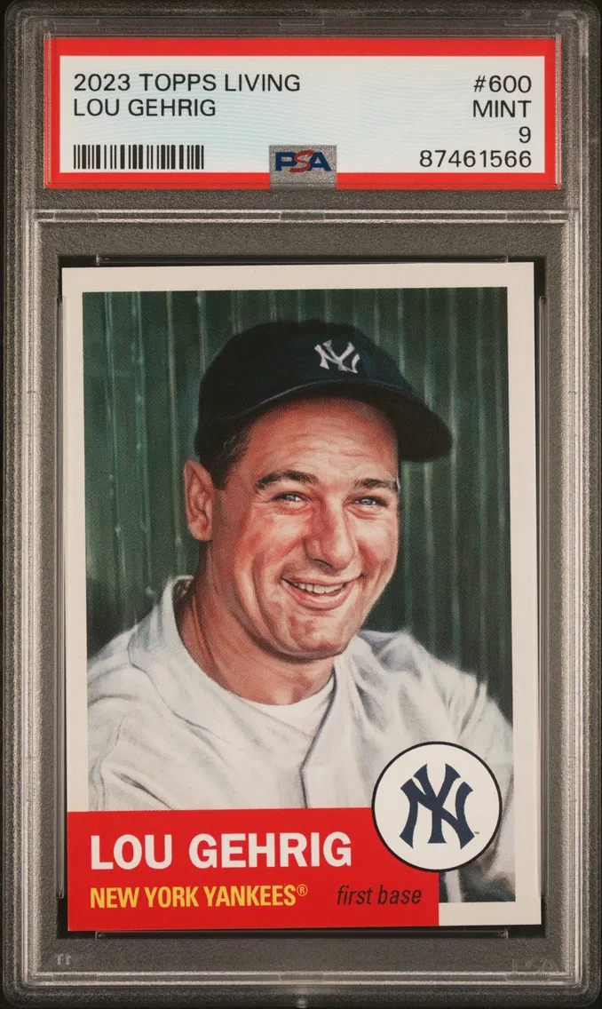2023 #600 Lou Gehrig PSA 9 Topps Living