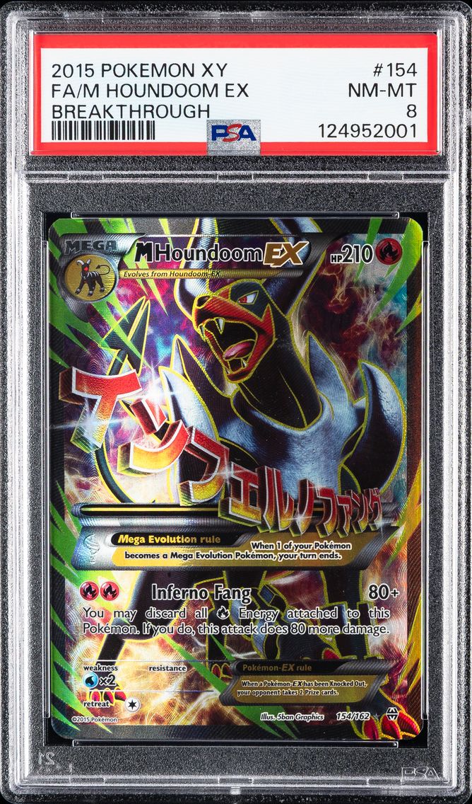 2015 #154 Full Art/M Houndoom EX PSA 8 XY Breakthrough Pokemon