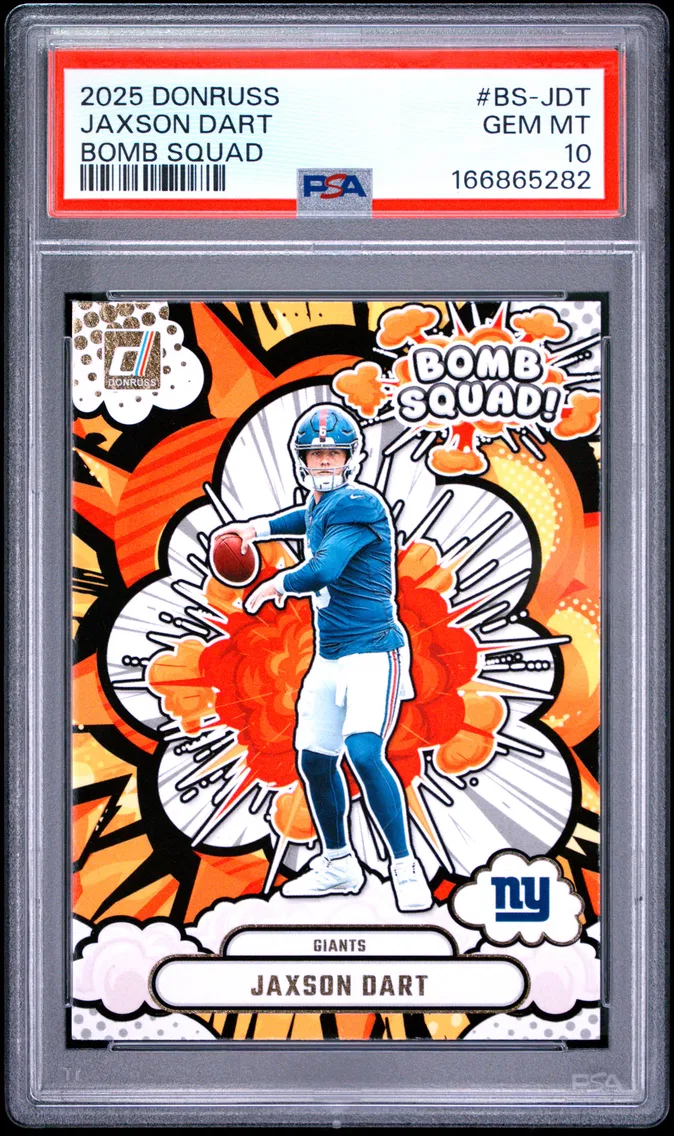 2025 #BS-JDT Jaxson Dart PSA 10 Panini Donruss Bomb Squad