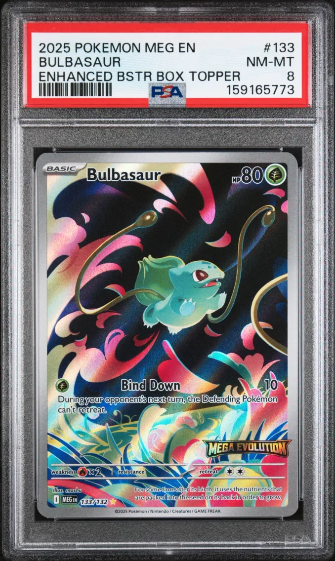 2025 #133 Bulbasaur PSA 8 Meg EN-Mega Evolution