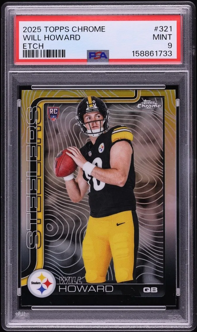 2025 #321 Will Howard PSA 9 Topps Chrome Etch ROOKIE
