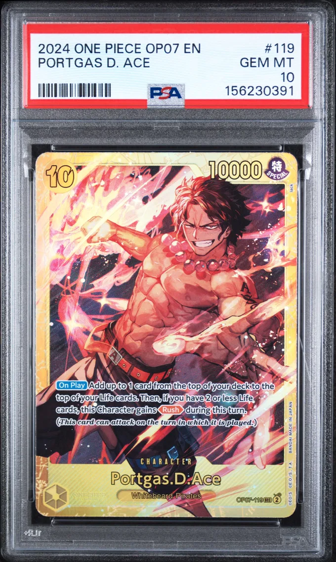2024 #119 Portgas D. Ace PSA 10 One Piece OP07-500 Years in the Future