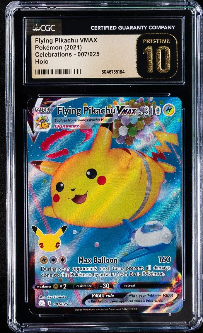 2021 #007 Full Art/Flying Pikachu Vmax CGC 10 Pristine Celebrations Pokemon