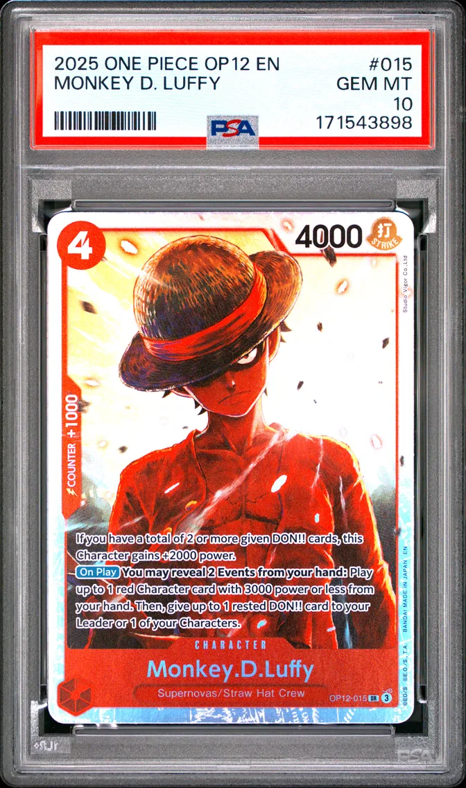 2025 #015 Monkey D. Luffy PSA 10 One Piece OP12-Legacy of the Master