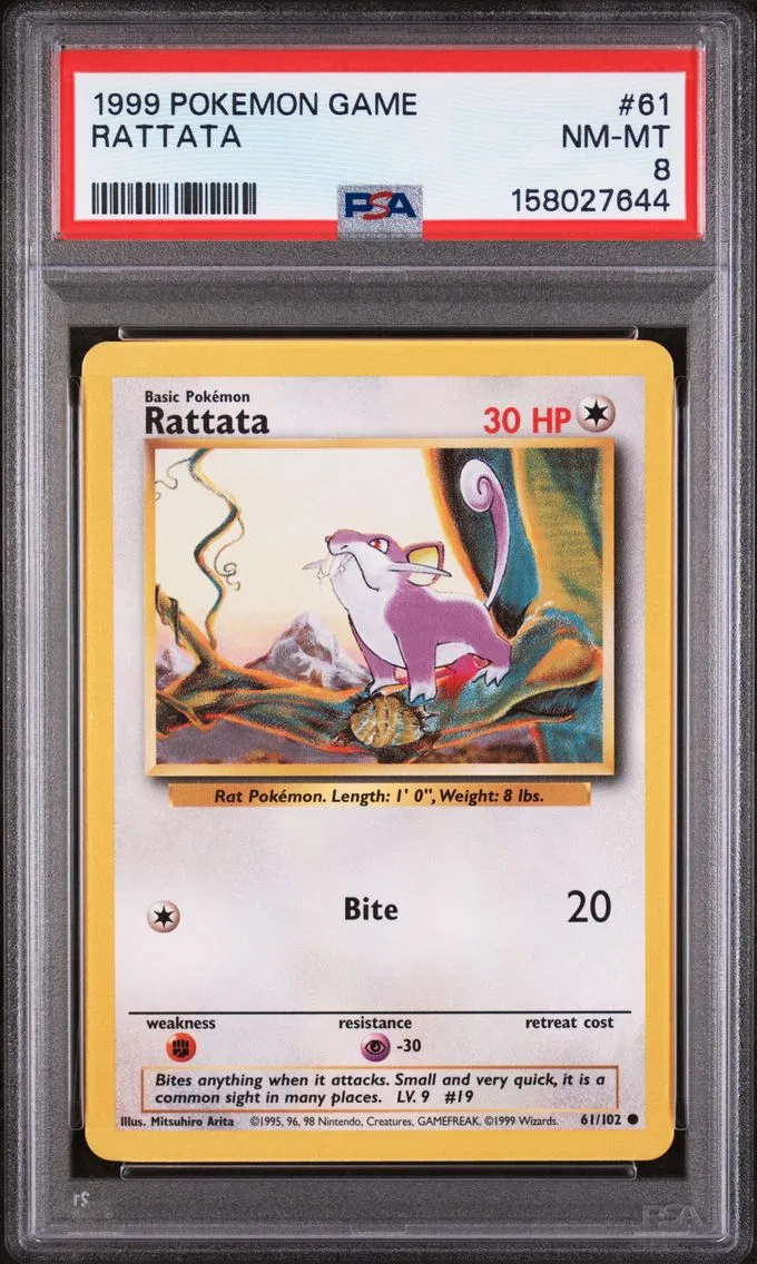 1999 #61 Rattata PSA 8 Game
