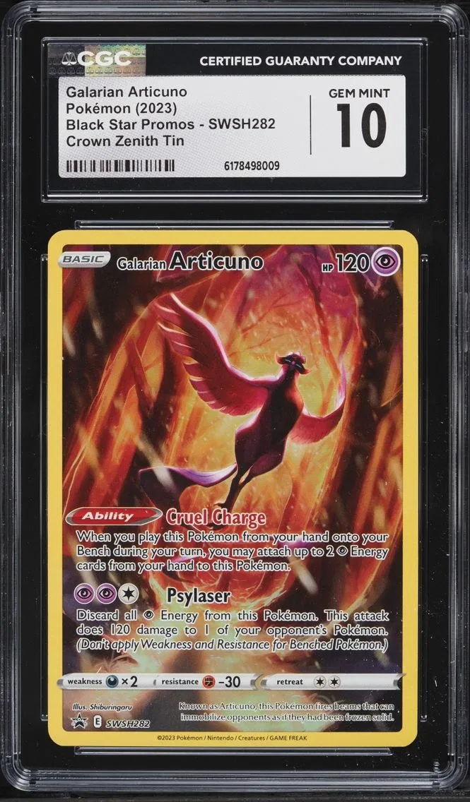 2023 #SWSH282 Galarian Articuno CGC 10 Pokemon Sword & Shield Promo Crown Zenith Alt Art