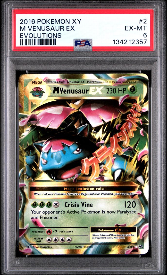 2016 #2 M Venusaur EX PSA 6 XY Evolutions Pokemon