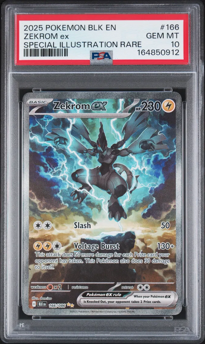 2025 #166 Zekrom EX PSA 10 Blk E