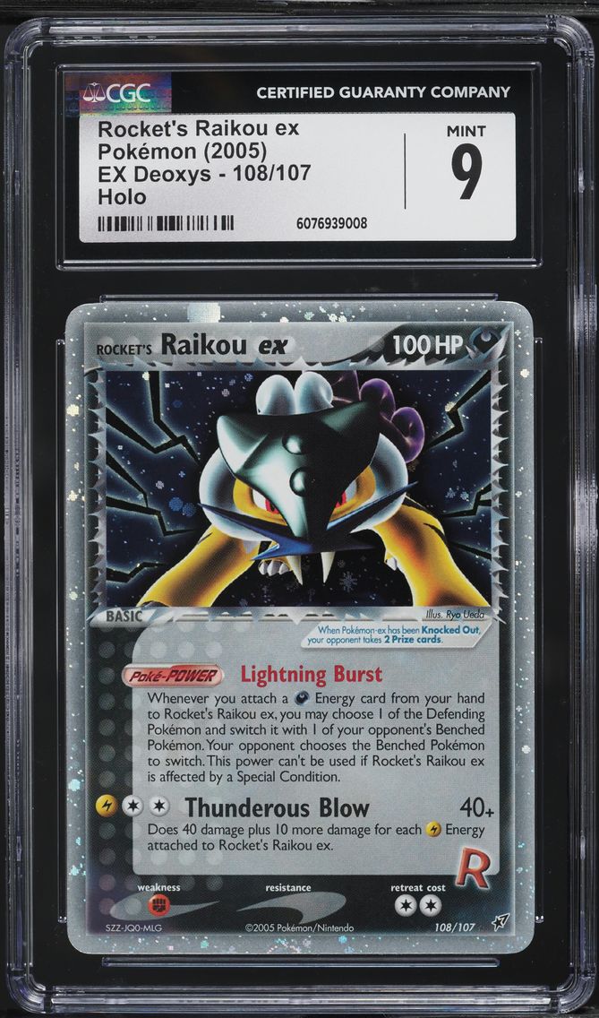 2005 #108 Rocket's Raikou EX-Holo CGC 9 EX Deoxys Pokemon
