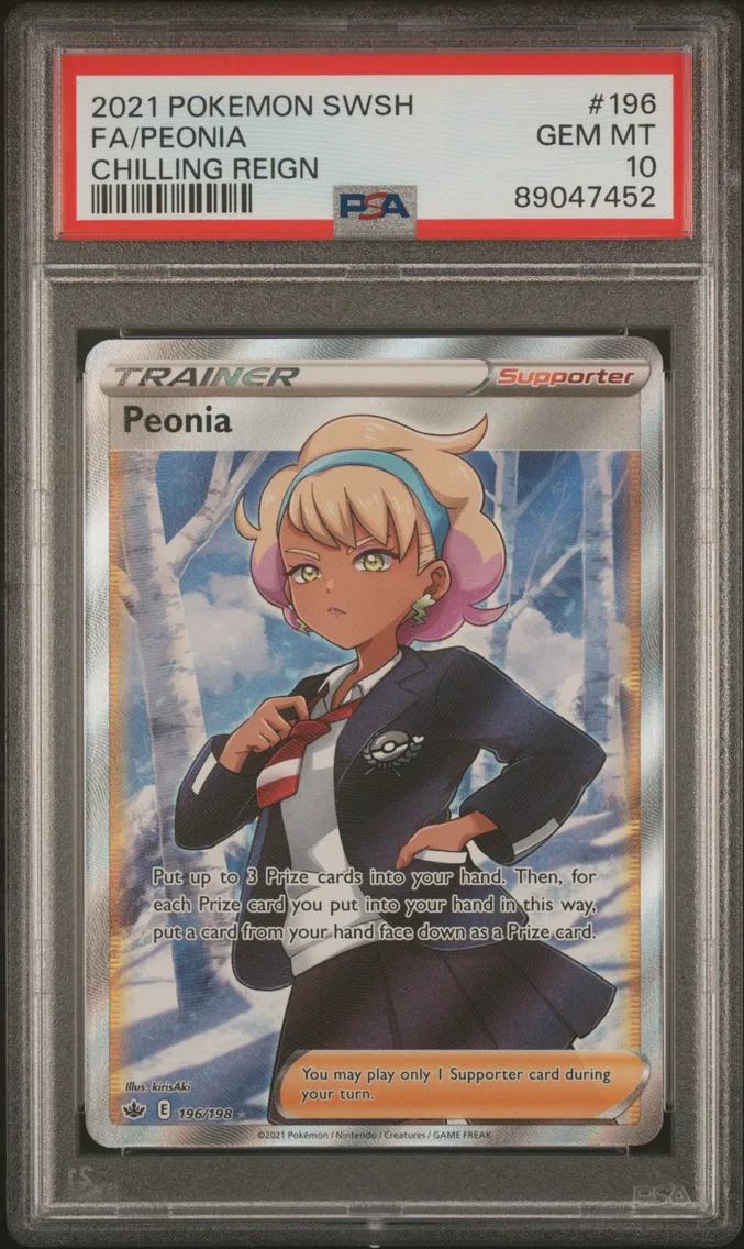 2021 #196 Full Art/Peonia PSA 10 Sword & Shield Chilling Reign