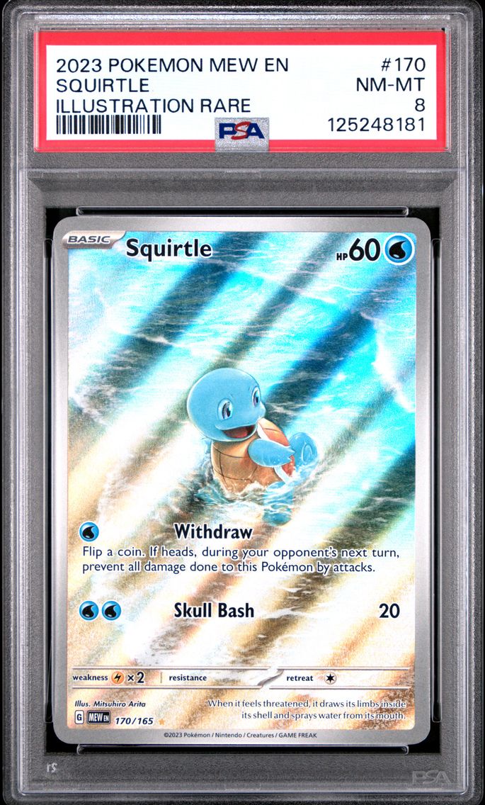 2023 #170 Squirtle PSA 8 Mew EN-151 Pokemon