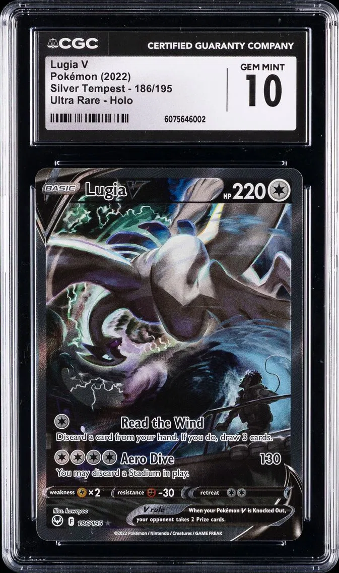 2022 #186 Full Art/Lugia V CGC 10 Sword & Shield Silver Tempest Pokemon