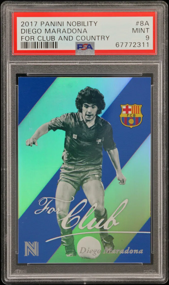 2017 #8A Diego Maradona PSA 9 Panini Nobility for Club and Country