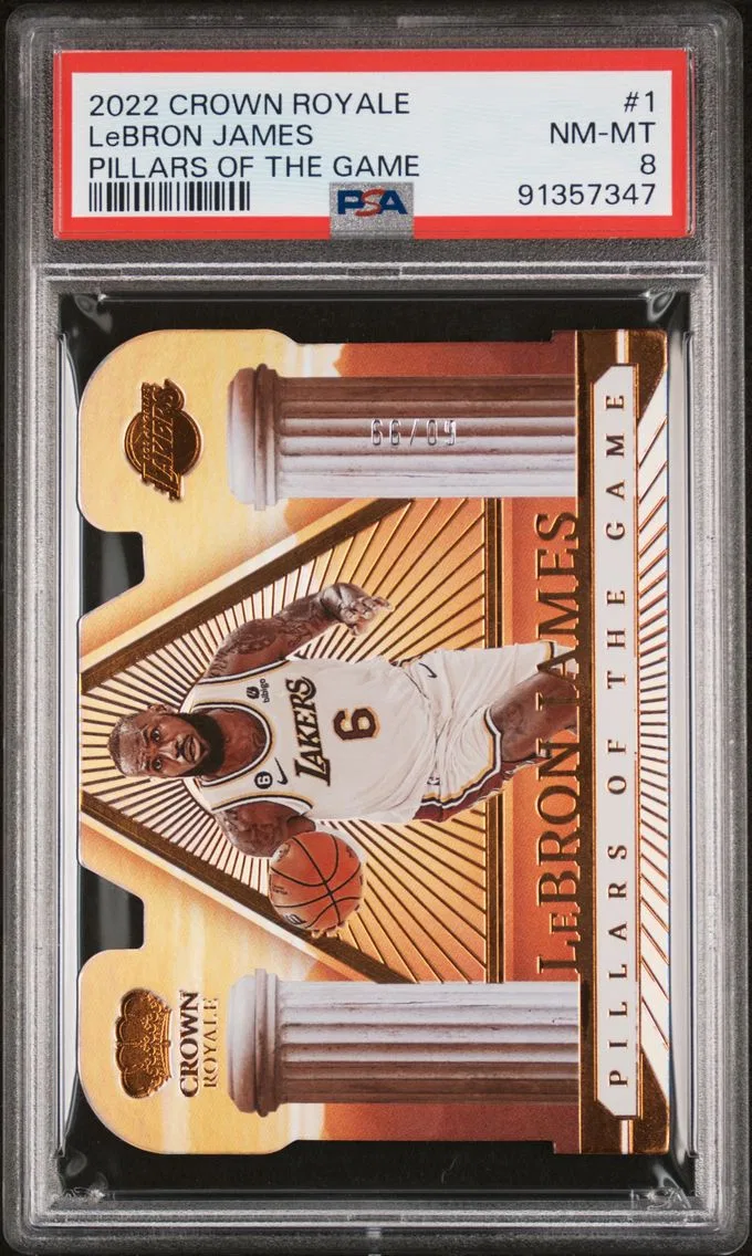 2022 #1 LeBRON JAMES PSA 8 Panini Crown Royale Pillars of the Game