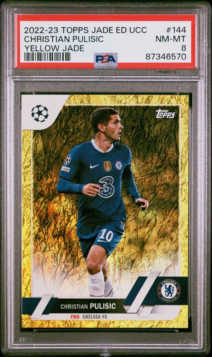 2022 #144 Christian Pulisic PSA 8 Topps Jade Edition UEFA Club Competitions