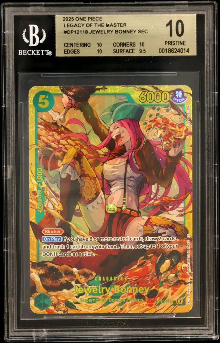 2025 #OP12118 Jewelry Bonney SEC BGS 10 One Piece Card Game Legacy of the Master