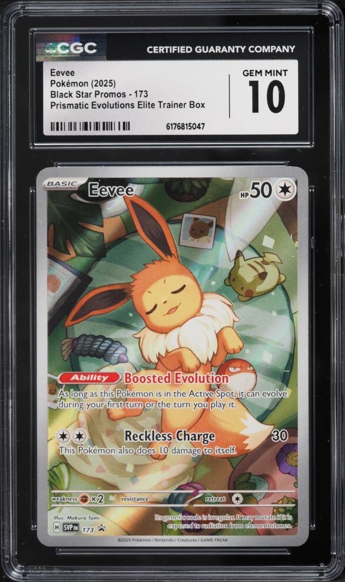 2025 Pokemon Scarlet & Violet Promo Prismatic Evolutions ETB Full Art Eevee #173 CGC 10 GEM