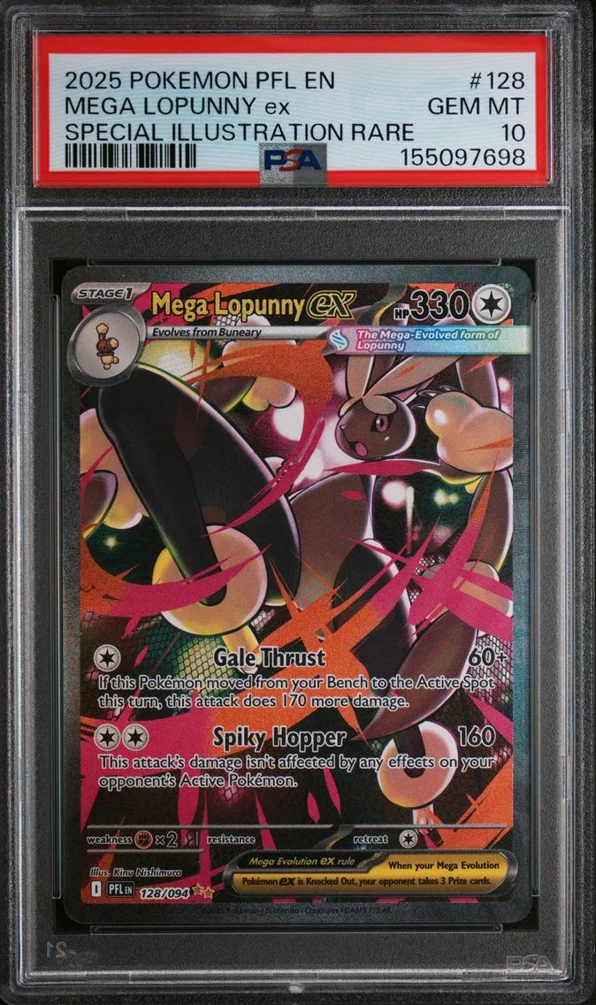 2025 #128 Mega Lopunny EX PSA 10 Pfl EN-Phantasmal Flames