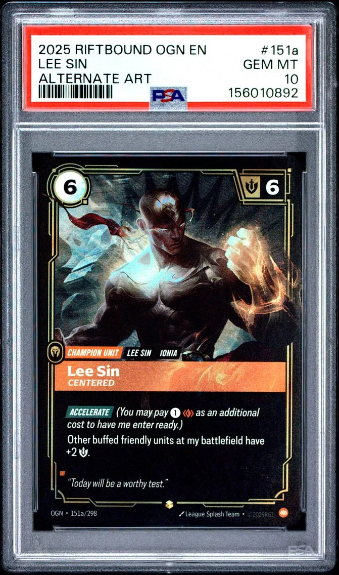 2025 #151a Lee Sin - Centered PSA 10 Riftbound: League of Legends Ogn-Origins
