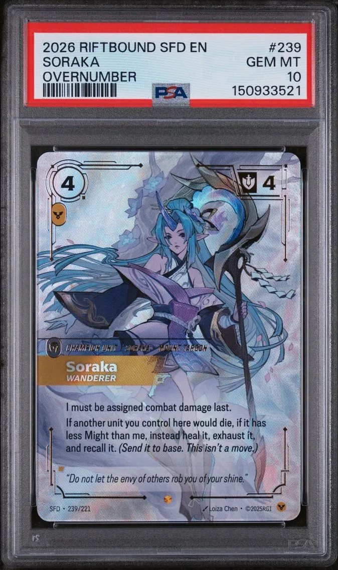 2026 #239 Soraka - Wanderer PSA 10 Riftbound: League of Legends Sfd-Spiritforged