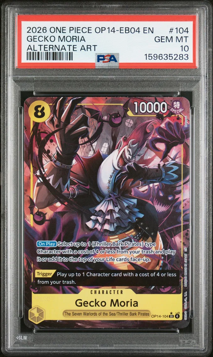 2026 #104 Gecko Moria PSA 10 One Piece OP14-EB04-the Azure Sea's Seven