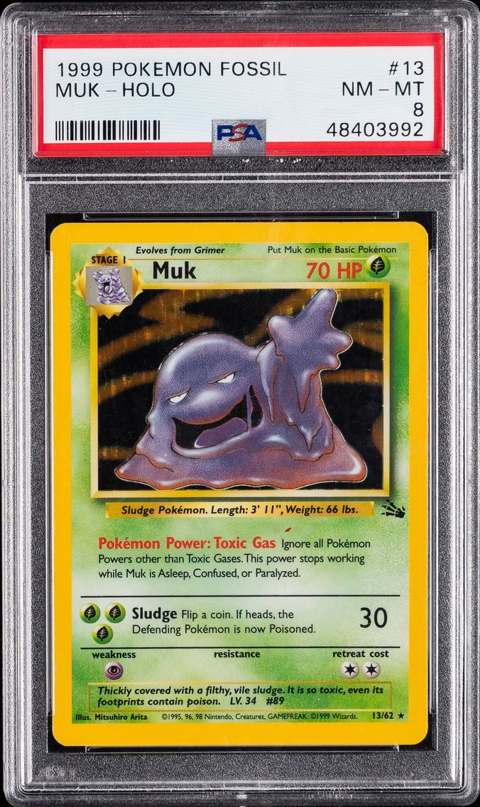 1999 #13 Muk-Holo PSA 8 Fossil Pokemon