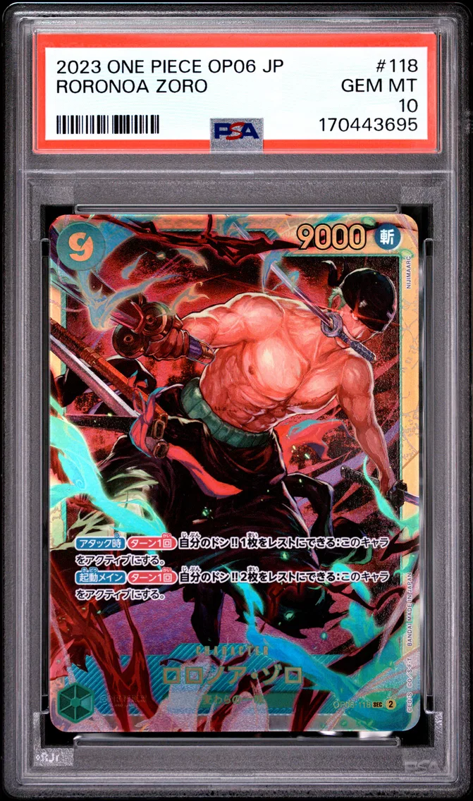 2023 #118 Roronoa Zoro PSA 10 One Piece Japanese OP06-Wings of the Captain