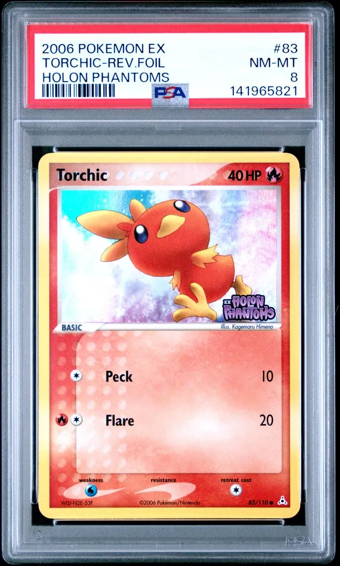 2006 #83 Torchic-Reverse Foil PSA 8 EX Holon Phantoms Pokemon