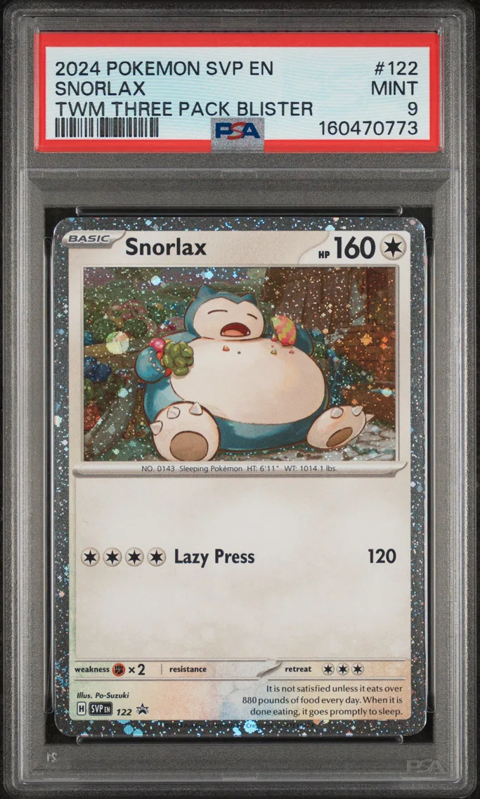 2024 #122 Snorlax PSA 9 Svp EN-SV Black Star Promo