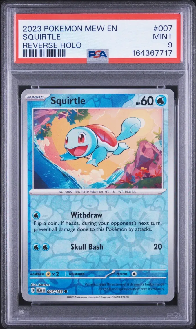 2023 Pokemon Mew EN-151 Squirtle Reverse Holo Mew EN-151 #007 PSA 9