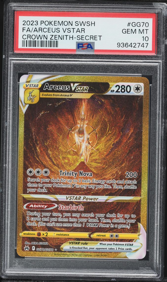 2023 #GG70 Full Art/Arceus Vstar PSA 10 Sword and Shield Crown Zenith Pokemon