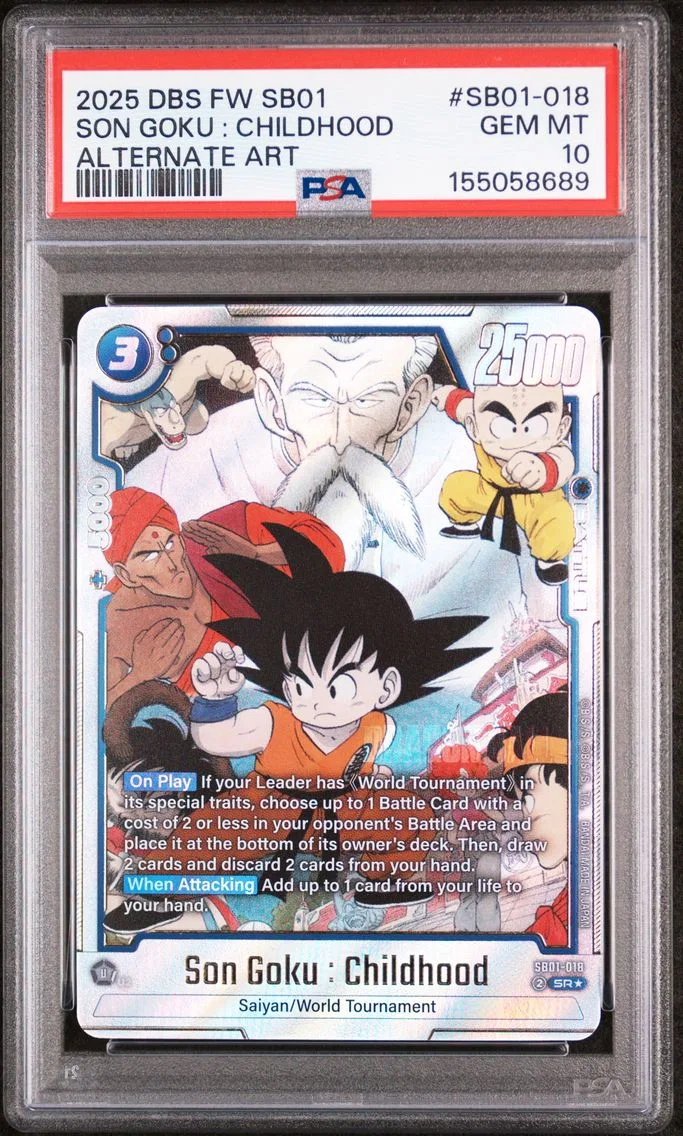 2025 #SB01-018 Son Goku : Childhood PSA 10 Dragon Ball Super Card Game Fusion World Manga Booster 01
