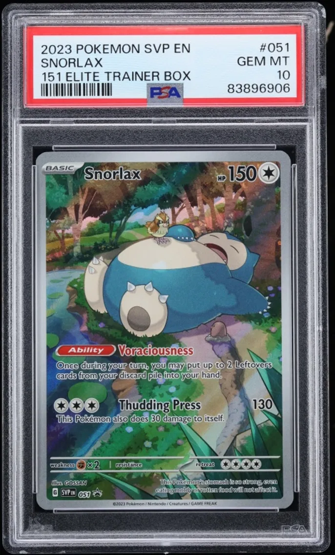 2023 #51 Scarlet & Violet Promo 151 ETB Full Art Snorlax GEM MINT PSA 10 Pokemon