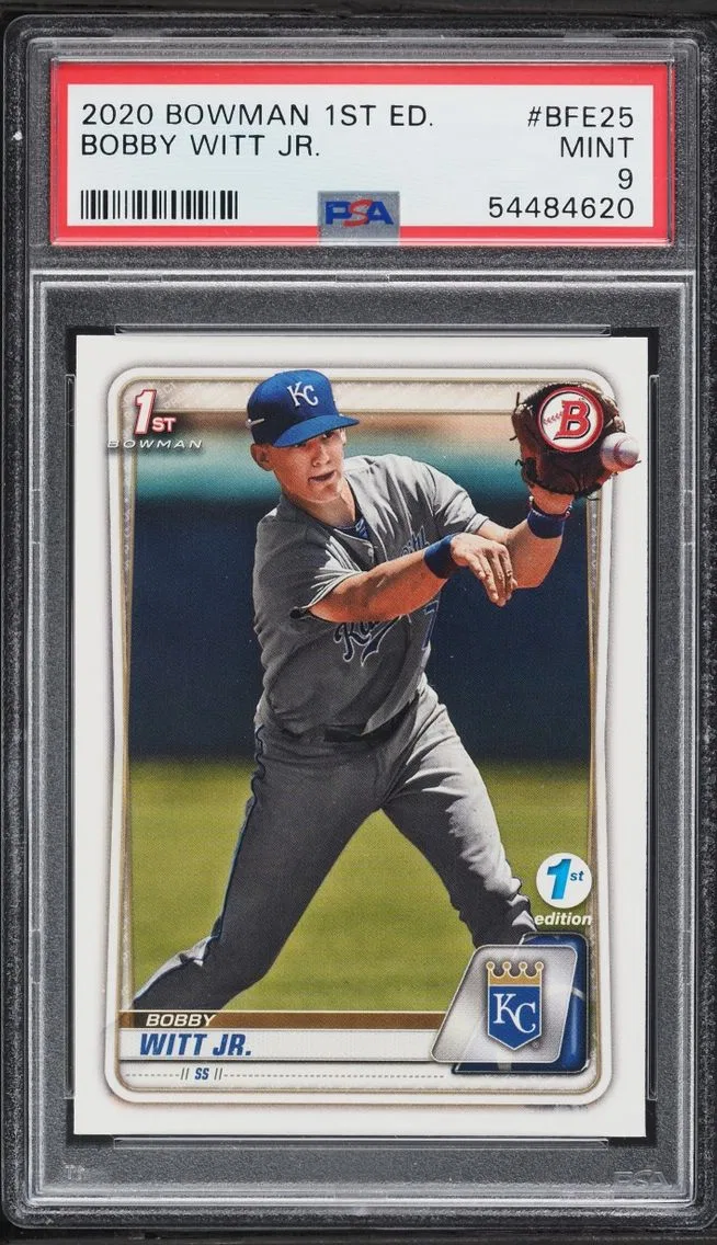 2020 #BFE-25 Bobby Witt Jr. PSA 9 Bowman 1st Edition PROSPECT