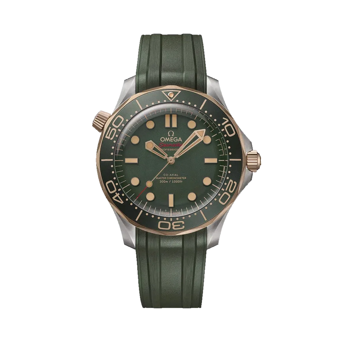 Omega Seamaster Diver 300M - Titanium Bronze Gold - Rubber Strap