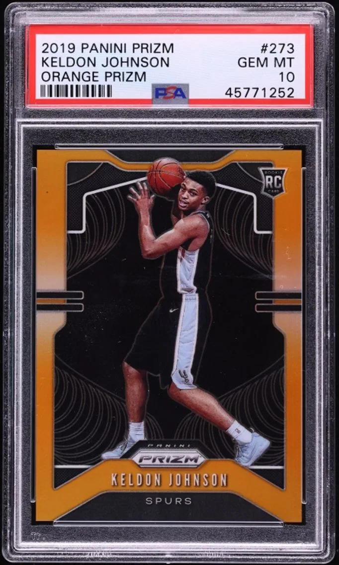 2019 #273 Keldon Johnson PSA 10 Panini Prizm Orange ROOKIE /49