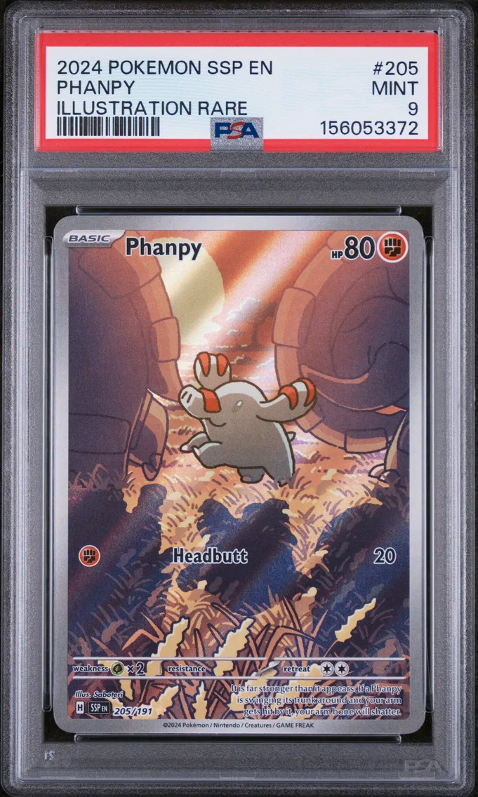 2024 #205 Phanpy PSA 9 Ssp EN-Surging Sparks