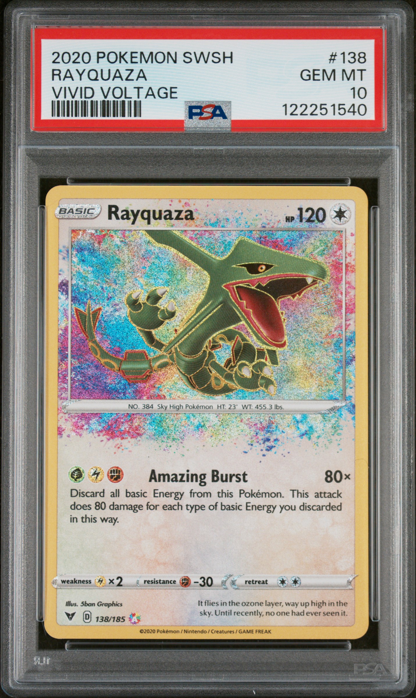 2020 #138 Rayquaza PSA 10 Sword & Shield Vivid Voltage