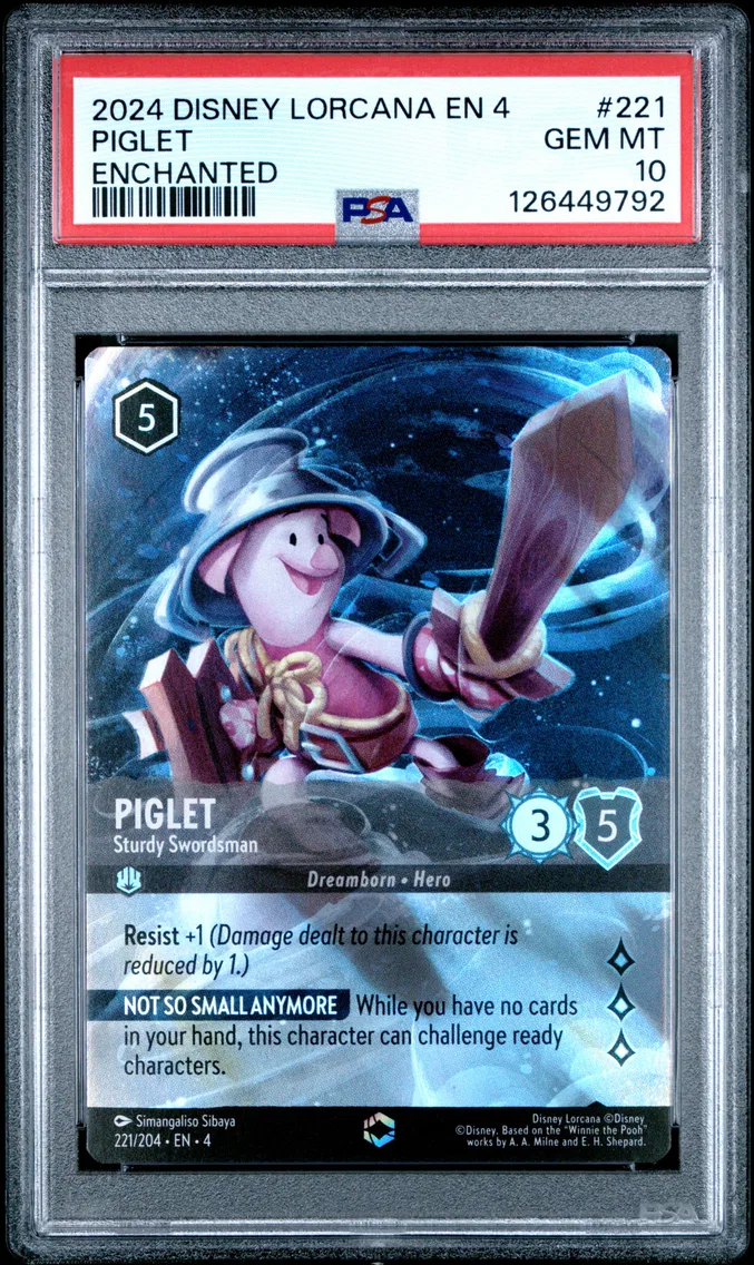 2024 #221 Piglet - Sturdy Swordsman PSA 10 Disney Lorcana EN 4-Ursula's Return