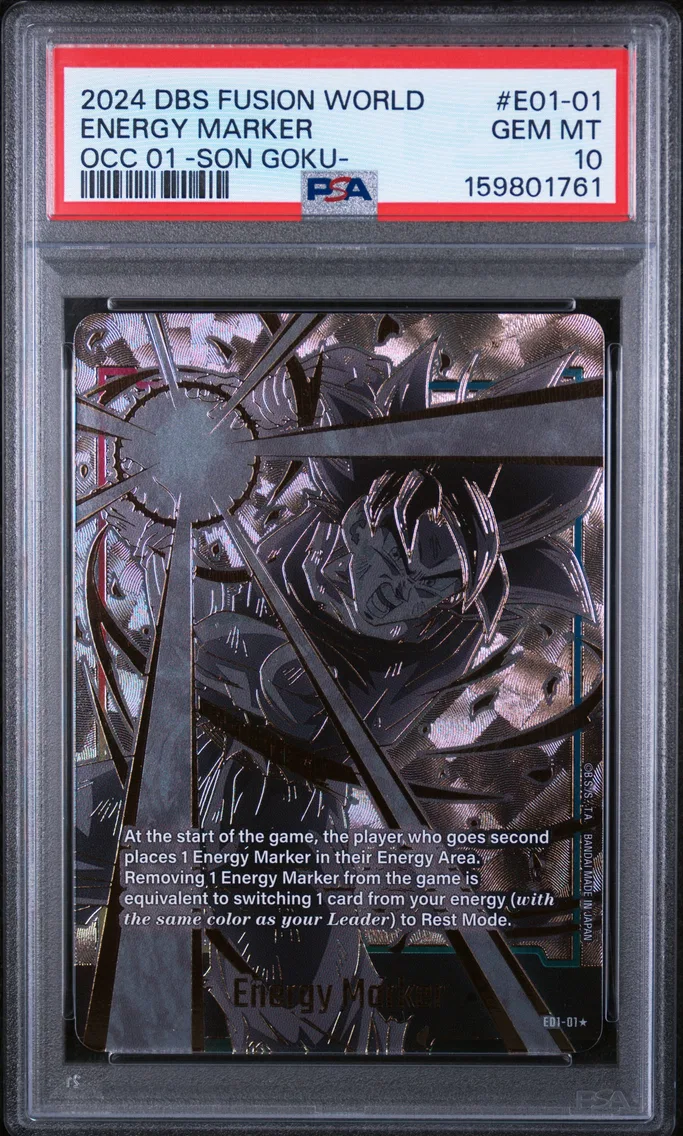 2024 #E01-01 Energy Marker PSA 10 Dragon Ball Super Card Game Fusion World Official Card Case 01 -Son Goku-