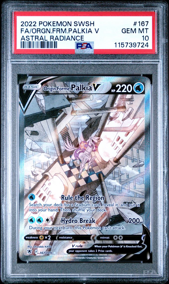 2022 #167 Full Art/Origin Forme Palkia V PSA 10 Sword & Shield Astral Radiance