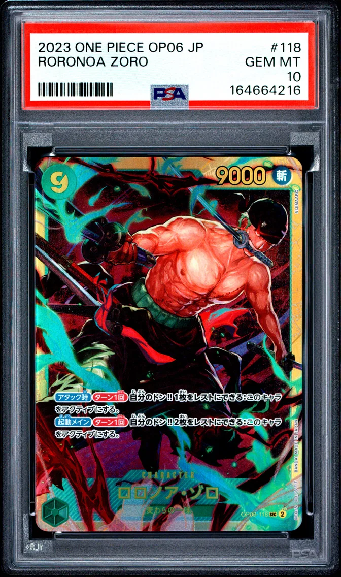 2023 #118 Roronoa Zoro PSA 10 One Piece Japanese OP06-Wings of the Captain