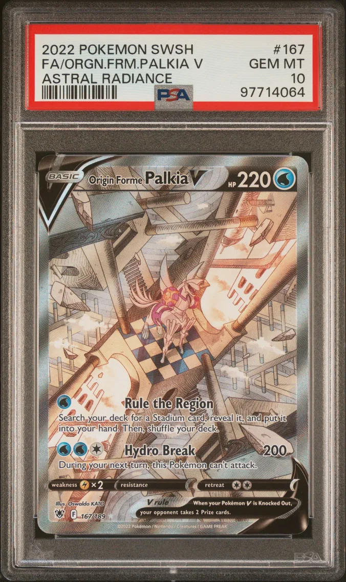 2022 #167 Full Art/Origin Forme Palkia V PSA 10 Sword & Shield Astral Radiance
