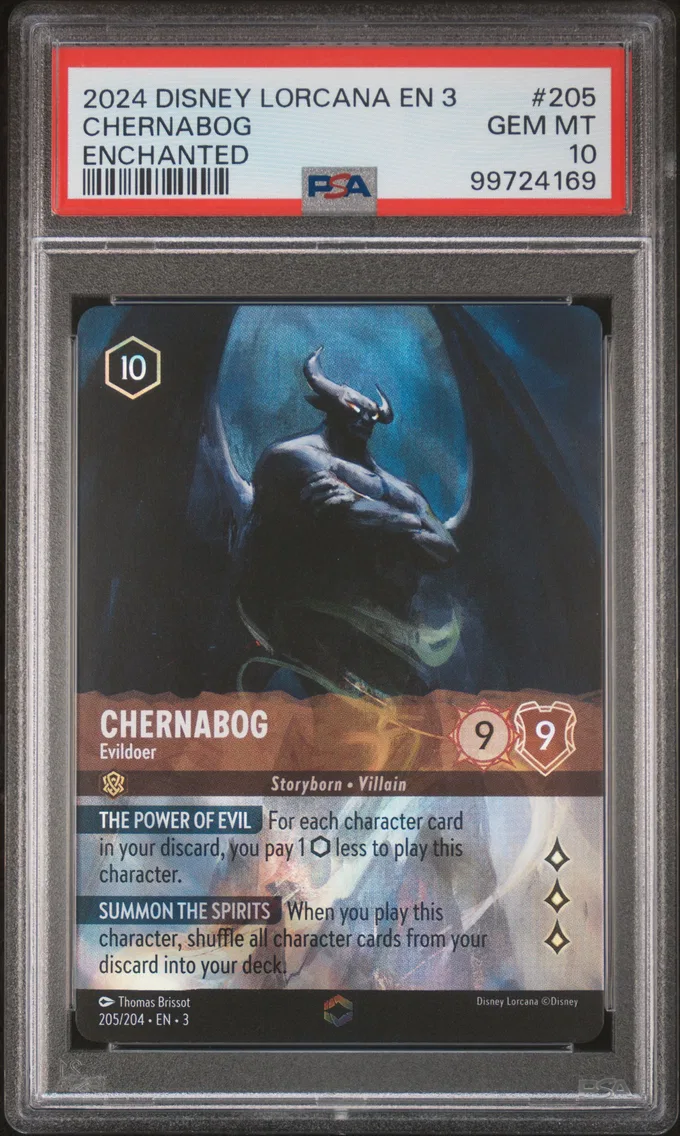 2024 #205 CHERNABOG PSA 10 Disney Lorcana EN 3-Into the Inklands