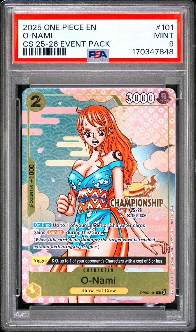 2025 #101 O-Nami PSA 9 One Piece Championship 2025-26 Event Pack