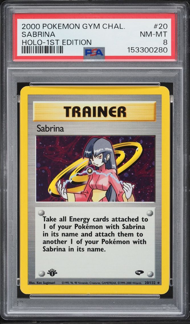2000 Pokemon Gym Challenge 1st Edition Holo Sabrina #20 PSA 8 NM-MT